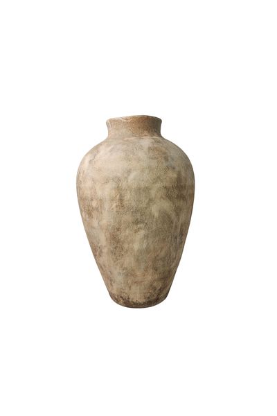 Generic مركن مزهرية فاخر باللون البيج الهادئ للديكور المنزلي الأنيق والمداخل مقاس (33.5 *51 سم) (7 كجم)
