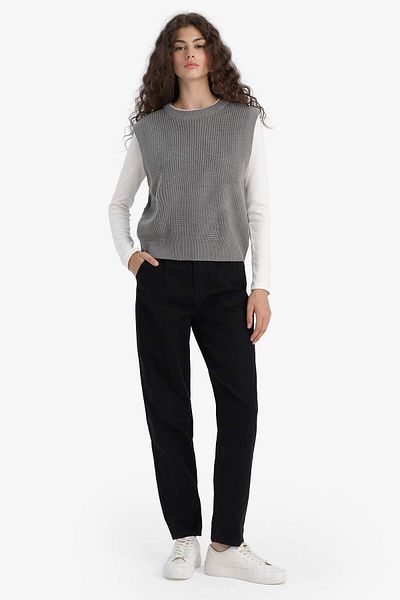 DeFacto Πλεκτό πουλόβερ Oversize Wide Fit Crew Neck S0375AZ25WN