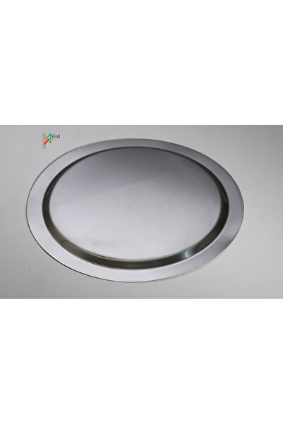 SİNİ Paslanmaz Çelik 6 Adet Yuvarlak Lüx Desenli Gold Ad-15 Kahve, Çay Sunum Servis Tepsisi