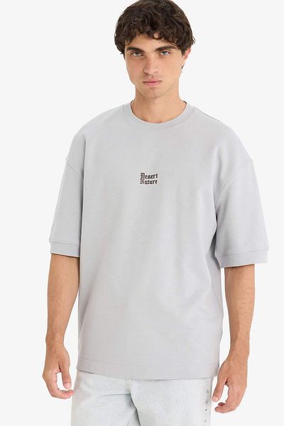 DeFacto Μπλουζάκι με κοντό μανίκι Loose Fit Crew Neck E9550AX25AU