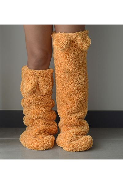 Özgüner Oyuncak Pabtex Eared βελούδινες κάλτσες Welsoft Over The Knee Room Socks Χειμερινές κάλτσες ύπνου Θερμότερες μακριές κάλτσες