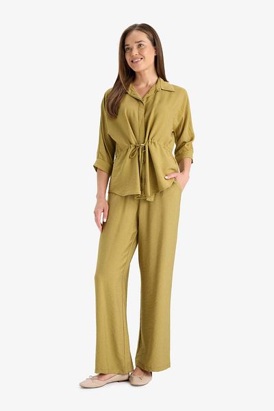 DeFacto Straight Wide Pocket Detailed Wide Leg Trousers F3420Ax25Au