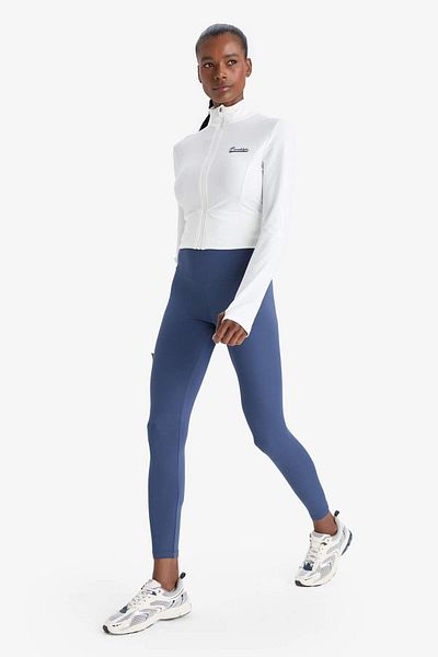 DeFacto DeFactoFit Slim Fit Slim Fit Guler stand Imprimat Cardigan cu fermoar E7717AX25AU