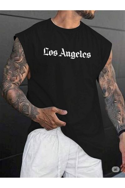 Shine Stone Men's Comfortable Fit Printed Sleeveless Oversize Undershirt