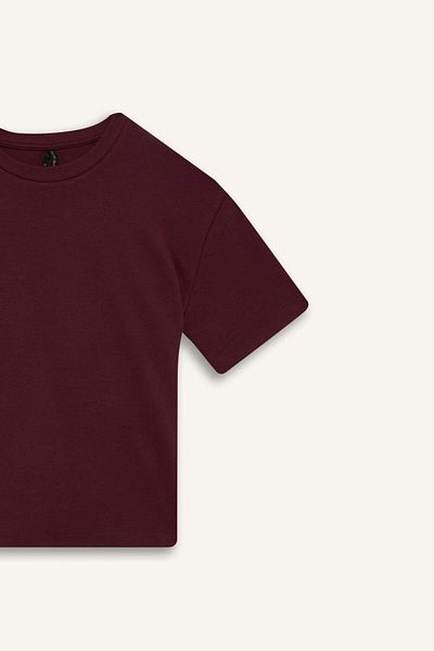 DeFacto Oversize Wide Fit Crew Neck Basic μονόχρωμο κοντομάνικο μπλουζάκι C7630AX25AU