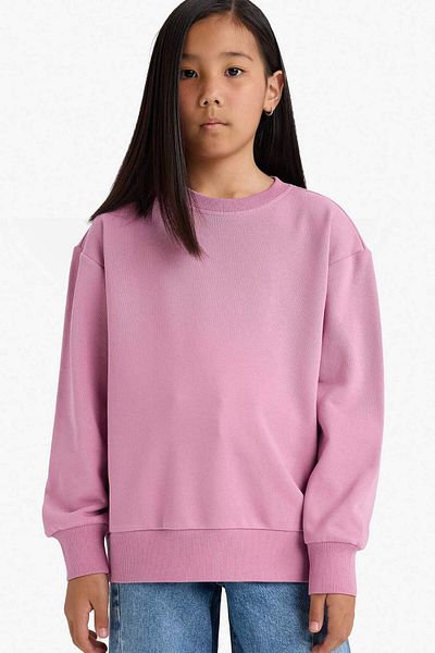 DeFacto Girl's Relax Fit Crew Neck Basic Plain Sweatshirt A2797A825Au