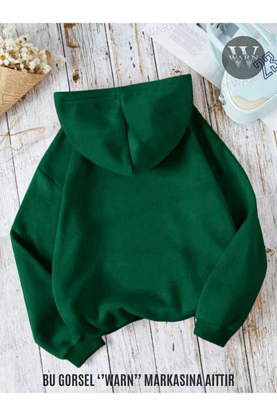 warn Hanorac oversize cu glugă, colorat, cu 3 fire, iarnă, unisex, bumbac, gros
