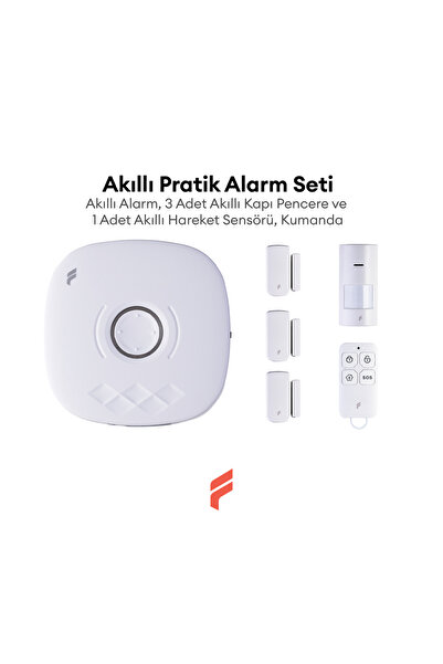 Fonri Akıllı Pratik Alarm Seti; Akıllı Alarm, 3x Akıllı Kapı Pencere ve 1x Akıllı Hareket Sensörü, Kumanda