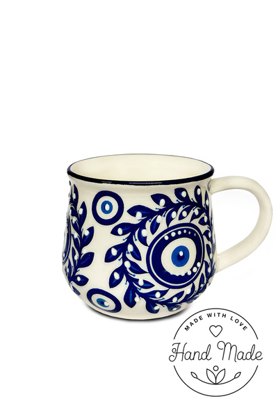 HOMİNG Homing Handmade Special Design Mug with Aegean Rustic Pattern