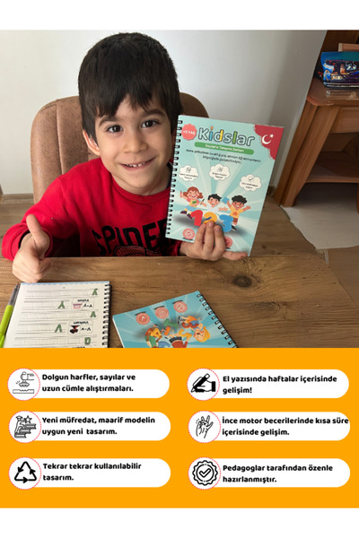 KİDSLAR ™ MAGİC LEARN - Kabartmalı Sihirli Yazı Kitap Seti