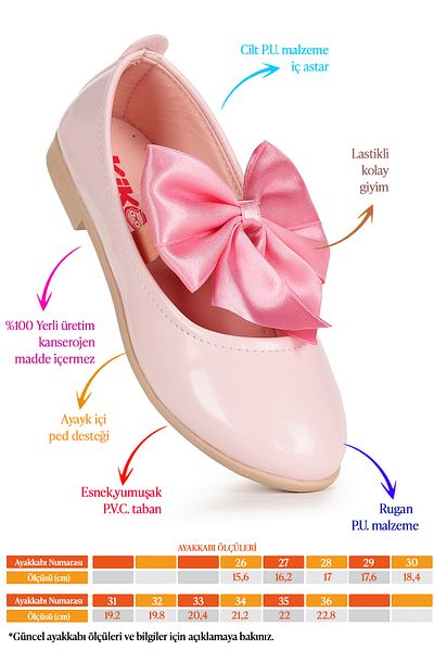 Kiko Kids Tari λουστρίνι φιόγκος ελαστικά παπούτσια μπαλαρίνας για κορίτσια