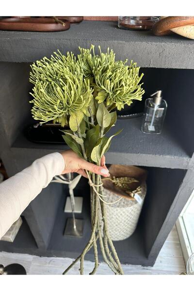 Atölye 7 home decoration Yeşil yapay çiçek 6 dal (leucosper spray) 61cm