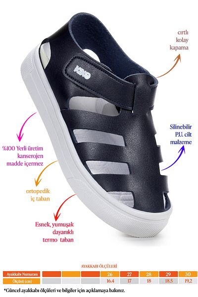 Kiko Kids Sandale pentru băieți Limba Velcro
