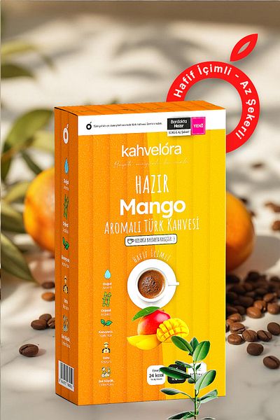 kahvelora 200g Turkish Coffee with Mango - Either Cook or Stir in a Cup - Milky Sparkling