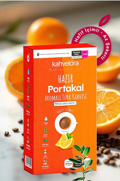 kahvelora 200g Orange Turkish Coffee - Either Cook or Stir - Milky Foam