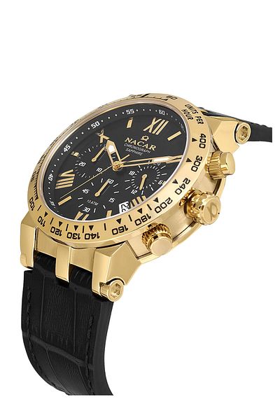 Nacar Sapphire Glass Sport Black Men's Wristwatch Nc34-29B679-Dbl1