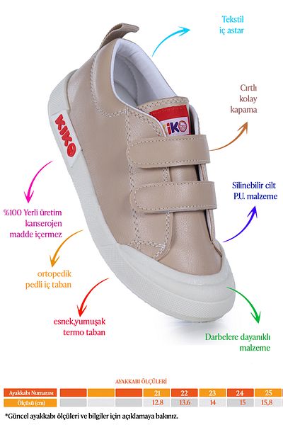 Kiko Kids Suba Velcro Thermo Sole Baby Girl Daily Sports Shoes