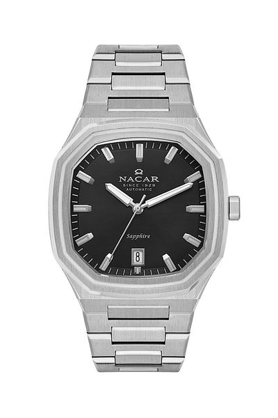 Nacar Safir Glass Silver Men's Wristwatch Nc40- 290607 -Abm