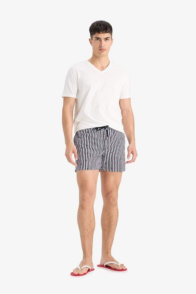 DeFacto Striped Mesh Lined Short Length Sea Shorts E0950Ax25Hs
