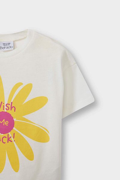 DeFacto Baby Girl Crew Neck Printed Short Sleeve T-Shirt E0723A525Sm