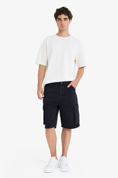 DeFacto 100% βαμβακερό Cargo Fit Jean Bermuda σορτς E1380ax25sm