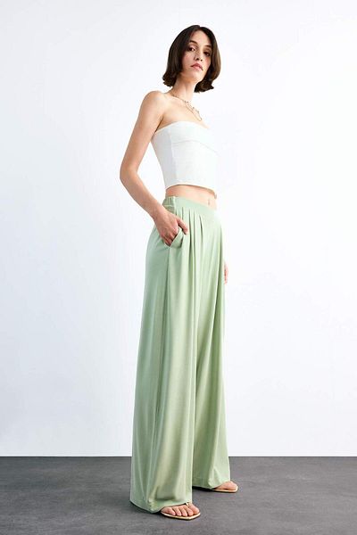 DeFacto Flexible Waisted Wide Leg Modal Trousers F8507Ax25Sm