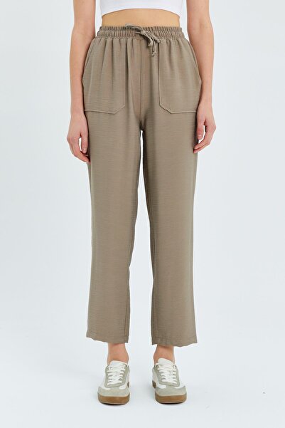 Mixray 4617 Model Women's Mink Drape Pants - Double Pockets