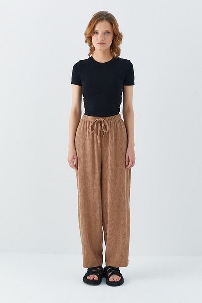 Mixray Women's Elastic Waist Knitted Baggy Trousers, 4584 Model Pantalon