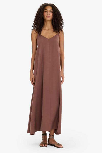 DeFacto V Neck Modal Strap Maxi Dress F6466Ax25Sm