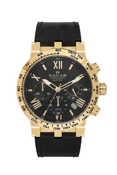 Nacar Sapphire Glass Sport Black Men's Wristwatch Nc34-29B679-Dbl1