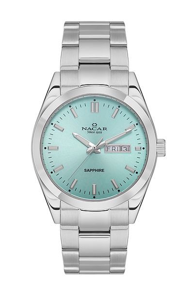 Nacar Sapphire Glass Classic Silver Men's Wrist Watch Nc31-299227-Albm