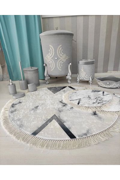Aldora Multi Non-Slip Base 3-Piece Bathroom Mat Set 641-00