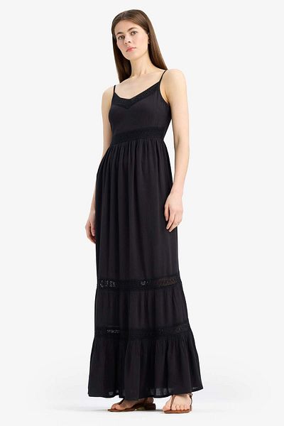 DeFacto A-Line V-Neck Cotton Sleeveless Midi Dress E6082Ax25Sm