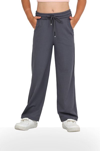 ERDEM KIDS Girls' Wide Loose Leg Palazzo Twist School Trousers with Elastic Waistband