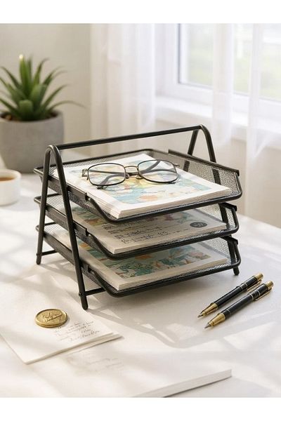 Need Black 3 Tiers Metal Wire Document Rack Nd-1005