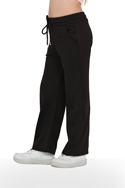 ERDEM KIDS Kız Çocuk Beli Lastikli Kordonlu Geniş Bol Paça Palazzo Burgu Okul Pantolon