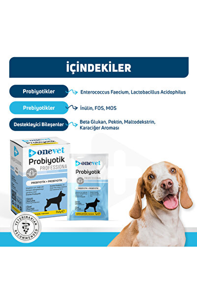 OneVet Probiyotik Şase Köpekler Için Sindirmeye Ve Yardımcı Takviye Vitamini 7x1gr
