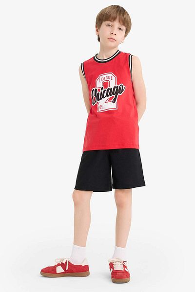 DeFacto Boy's 2-Piece Set Printed Singlet Elastic Waist Shorts F5850A825Sm