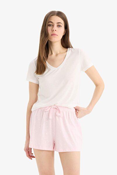 DeFacto Regular Fit Beli Lastikli Şort Pijama Altı-Fall in Love E7362AX25SM