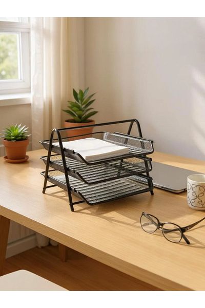 Need Black 3 Tiers Metal Wire Document Rack Nd-1005