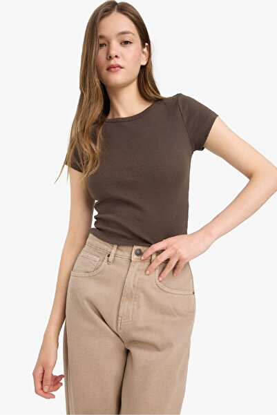 DeFacto Μπλουζάκι με κοντό μανίκι με λαιμόκοψη Coool E0288AX25SM