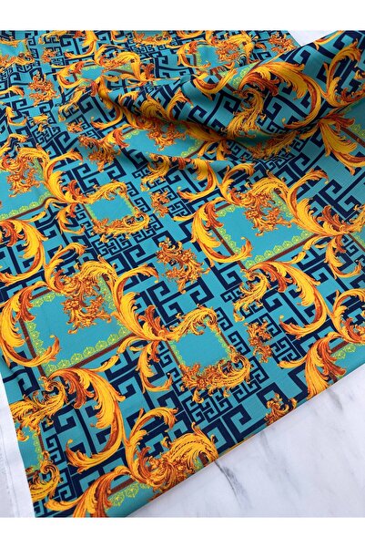 ipekkumaş Blue Verona Pattern Dressing Shirt Holder Crepe Fabric Produsul nostru este vândut în bucăți 1 bucată 1 metru