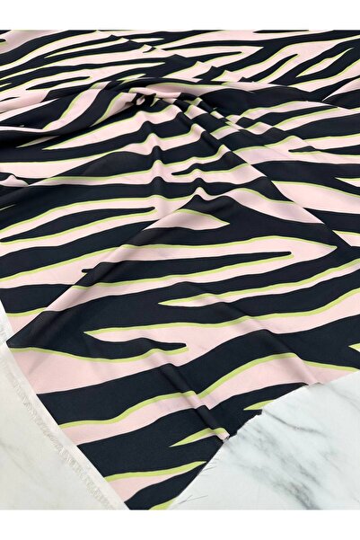 ipekkumaş قميص زيبرا بنمط فستان من قماش الكريب، يُباع بالقطعة 1 قطعة 1 متر