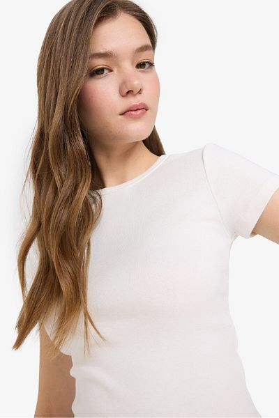 DeFacto Coool Fitted Crew Neck 2-Piece Ribbed Short Sleeve T-Shirt F6304Ax25Sm