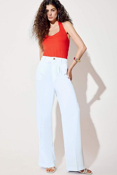 DeFacto Fit Slim Fit Crop Neckholder Bluse Rot F6279ax25sm