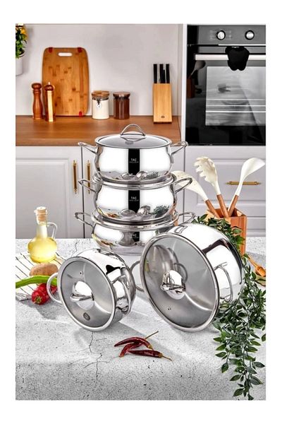 Taç Set de vase de gătit din oțel Master Steel, 10 piese