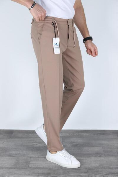 shop Keten Pantolon Armürlü Model Likrali Esnek Kumaş