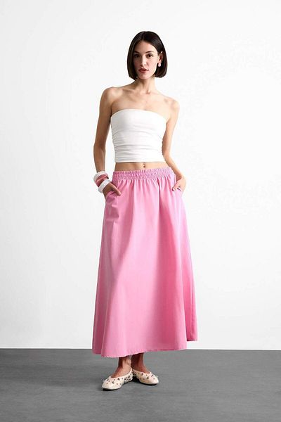 DeFacto Flexible Waisted Pocket Maxi Skirt F7897Ax25Sm