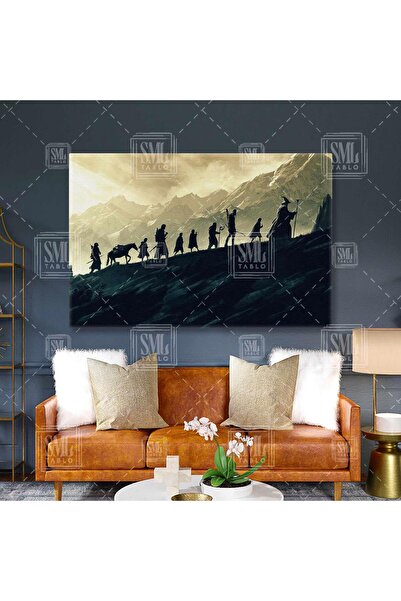 SML TABLO Yüzüklerin Efendisi Yüzük Kardeşliği Efsane Film Yatay Kanvas Tablo