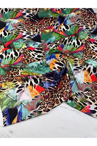 ipekkumaş قميص من قماش الكريب بنمط الفهد الملون، يتم بيع منتجنا قطعة واحدة 1 ...